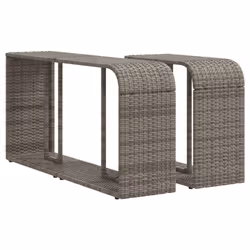 vidaXL Storage Shelves Storage Racks Display Shelves 2 pcs Grey Poly Rattan