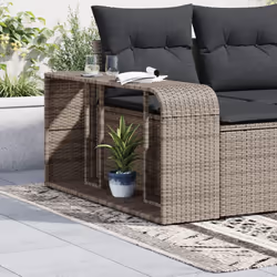 vidaXL Storage Shelves Storage Racks Display Shelves 2 pcs Grey Poly Rattan