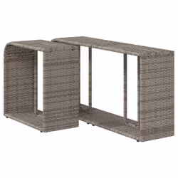vidaXL Storage Shelves Storage Racks Display Shelves 2 pcs Grey Poly Rattan - Additional view 6