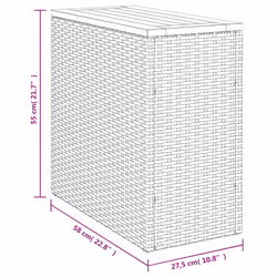 vidaXL Garden Side Table with Wooden Top Outdoor Dining Table Grey Poly Rattan - Additional view 10