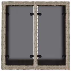 vidaXL Garden Table with Glass Top Outdoor Dining Table Light Grey Poly Rattan - Additional view 5