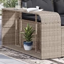 vidaXL Storage Shelves Display Storage Racks 2 pcs Light Grey Poly Rattan