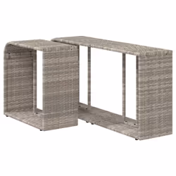 vidaXL Storage Shelves Display Storage Racks 2 pcs Light Grey Poly Rattan - Additional view 6