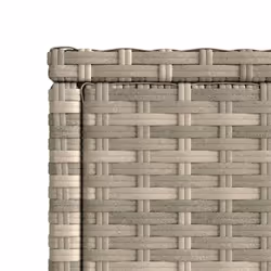 vidaXL Garden Side Table with Glass Top Dining Table Light Grey Poly Rattan - Additional view 8
