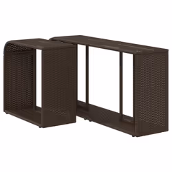vidaXL Storage Shelves Storage Racks Display Shelves 2 pcs Brown Poly Rattan - Additional view 6