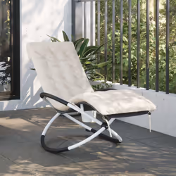 VidaXL 3213546 outdoor chair Lounge Padded seat Steel, Textile Cream