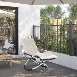 VidaXL 3213546 outdoor chair Lounge Padded seat Steel, Textile Cream