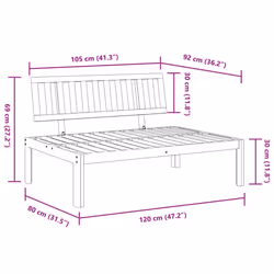 vidaXL Garden Table Outdoor Table Patio Side Coffee Table Solid Wood Acacia - light brown, middle sofa - Additional view 6