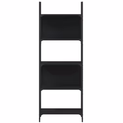 vidaXL Bookshelf Bookcase Storage Cabinet Shelving Unit Rack Engineered Wood - black, 60.5 x 24 x 166.5 cm - Additional view 4