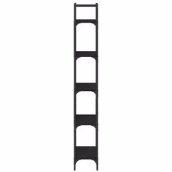 vidaXL Bookshelf Bookcase Storage Cabinet Shelving Unit Rack Engineered Wood - black, 60.5 x 24 x 166.5 cm - Additional view 5
