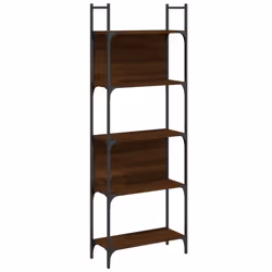 vidaXL Bookshelf Bookcase Storage Cabinet Shelving Unit Rack Engineered Wood - brown oak, 60.5 x 24 x 166.5 cm