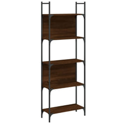 vidaXL Bookshelf Bookcase Storage Cabinet Shelving Unit Rack Engineered Wood - brown oak, 60.5 x 24 x 166.5 cm
