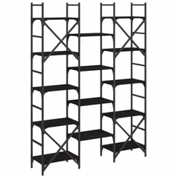 vidaXL Bookshelf Bookcase Storage Rack Cabinet Book Shelf Engineered Wood - black, 127.5 x 28.5 x 172.5 cm - Additional view 6
