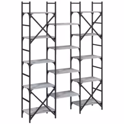 vidaXL Bookshelf Bookcase Storage Rack Cabinet Book Shelf Engineered Wood - grey sonoma, 127.5 x 28.5 x 172.5 cm - Additional view 6