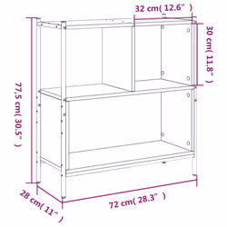 vidaXL Bookcase Bookshelf Storage Cabinet Shelving Unit Rack Engineered Wood - black - Additional view 10