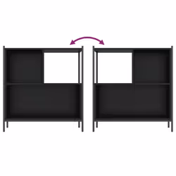 vidaXL Bookcase Bookshelf Storage Cabinet Shelving Unit Rack Engineered Wood - black - Additional view 7
