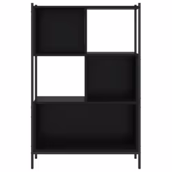 vidaXL Bookcase Bookshelf Storage Cabinet Shelving Unit Rack Engineered Wood - black - Additional view 4