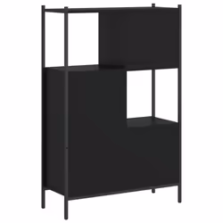 vidaXL Bookcase Bookshelf Storage Cabinet Shelving Unit Rack Engineered Wood - black - Additional view 6