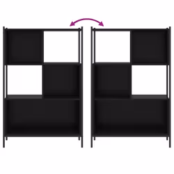 vidaXL Bookcase Bookshelf Storage Cabinet Shelving Unit Rack Engineered Wood - black - Additional view 7