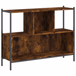 vidaXL Bookcase Bookshelf Storage Cabinet Shelving Smoked Oak Engineered Wood - smoked oak