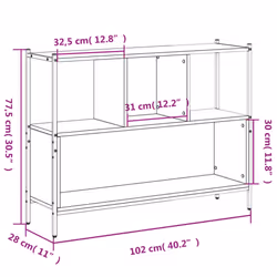vidaXL Bookcase Bookshelf Storage Cabinet Shelving Smoked Oak Engineered Wood - smoked oak