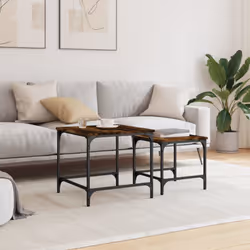 vidaXL Nesting Coffee Tables Hallway Table Nesting Table 2 pcs Engineered Wood - smoked oak