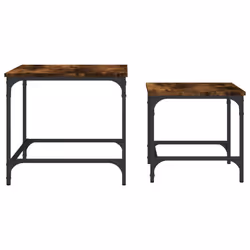 vidaXL Nesting Coffee Tables Hallway Table Nesting Table 2 pcs Engineered Wood - smoked oak - Additional view 4