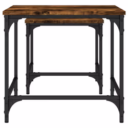 vidaXL Nesting Coffee Tables Hallway Table Nesting Table 2 pcs Engineered Wood - smoked oak - Additional view 5