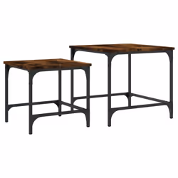 vidaXL Nesting Coffee Tables Hallway Table Nesting Table 2 pcs Engineered Wood - smoked oak - Additional view 6