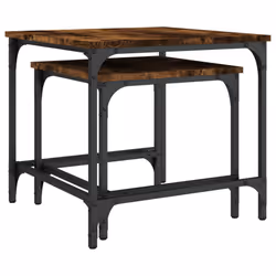 vidaXL Nesting Coffee Tables Hallway Table Nesting Table 2 pcs Engineered Wood - smoked oak - Additional view 7
