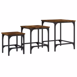 vidaXL Nesting Coffee Tables Nesting Table Side Table 3 pcs Engineered Wood - smoked oak - Additional view 6