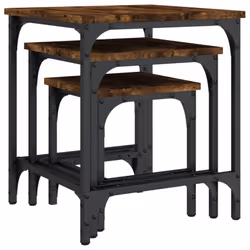 vidaXL Nesting Coffee Tables Nesting Table Side Table 3 pcs Engineered Wood - smoked oak - Additional view 7