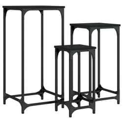 vidaXL Nesting Side Tables Coffee Table Nesting Table 3 pcs Engineered Wood - black