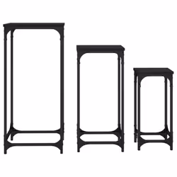 vidaXL Nesting Side Tables Coffee Table Nesting Table 3 pcs Engineered Wood - black - Additional view 4