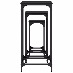 vidaXL Nesting Side Tables Coffee Table Nesting Table 3 pcs Engineered Wood - black - Additional view 5