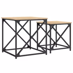 vidaXL Nesting Coffee Tables Nesting Table Side Table 2 pcs Engineered Wood - sonoma oak