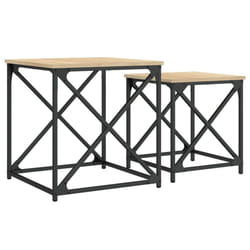 vidaXL Nesting Coffee Tables Nesting Table Side Table 2 pcs Engineered Wood - sonoma oak