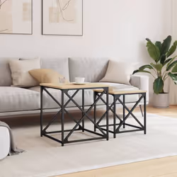 vidaXL Nesting Coffee Tables Nesting Table Side Table 2 pcs Engineered Wood - sonoma oak