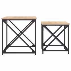 vidaXL Nesting Coffee Tables Nesting Table Side Table 2 pcs Engineered Wood - sonoma oak - Additional view 4