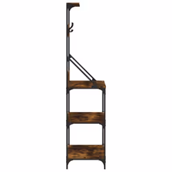 vidaXL Baker's Rack with Hooks 4-Tier Kitchen Microwave Stand Engineered Wood - smoked oak - Additional view 5