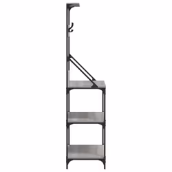 vidaXL Baker's Rack with Hooks 4-Tier Kitchen Microwave Stand Engineered Wood - grey sonoma - Additional view 5