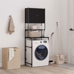 vidaXL Washing Machine Cabinet Laundry Room Cabinet Shelf Engineered Wood - black