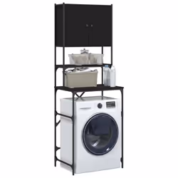vidaXL Washing Machine Cabinet Laundry Room Cabinet Shelf Engineered Wood - black - Additional view 4
