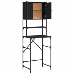 vidaXL Washing Machine Cabinet Laundry Room Cabinet Shelf Engineered Wood - black - Additional view 6