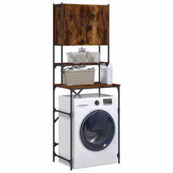 vidaXL Washing Machine Cabinet Laundry Room Cabinet Shelf Engineered Wood - smoked oak - Additional view 4