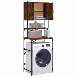 vidaXL Washing Machine Cabinet Laundry Room Cabinet Shelf Engineered Wood - smoked oak - Additional view 5