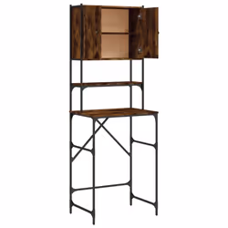 vidaXL Washing Machine Cabinet Laundry Room Cabinet Shelf Engineered Wood - smoked oak - Additional view 6
