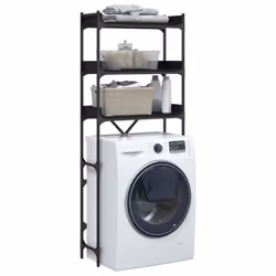 vidaXL Washing Machine Shelf Laundry Room Cabinet Toilet Rack Engineered Wood - black - Additional view 4