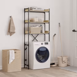 vidaXL Washing Machine Shelf Laundry Room Cabinet Toilet Rack Engineered Wood - sonoma oak