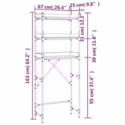 vidaXL Washing Machine Shelf Laundry Room Cabinet Toilet Rack Engineered Wood - sonoma oak